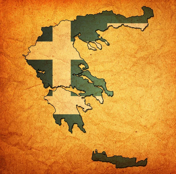 Griechisches Territorium mit Flagge — Stockfoto