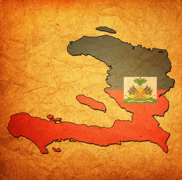 Haiti territory with flag — Stock Photo, Image