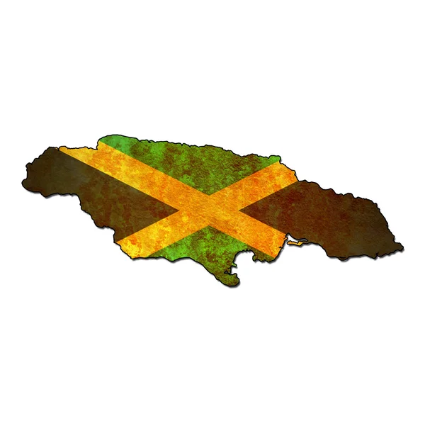 Jamaica grondgebied met vlag — Stockfoto