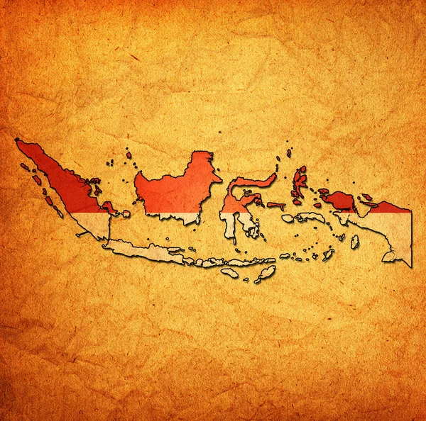 Indonesia territory with flag — Stock Photo, Image