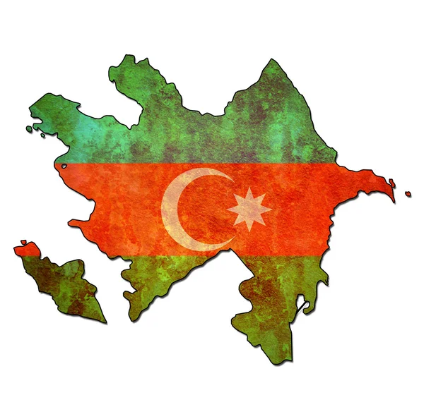 Azerbaijan territory with flag — Stock Photo, Image