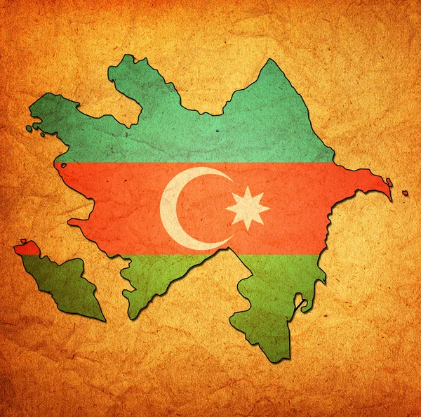 Azerbaijan territory with flag — Stock Photo, Image