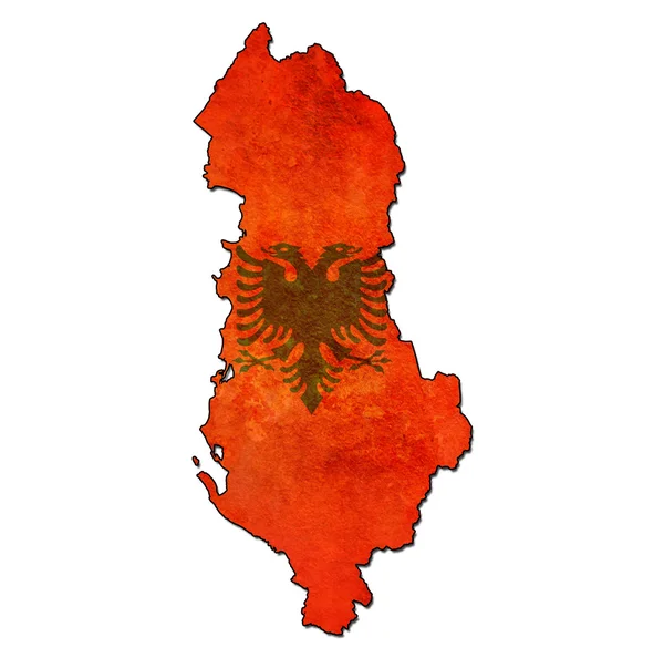 阿尔巴尼亚领土与旗帜 — 图库照片