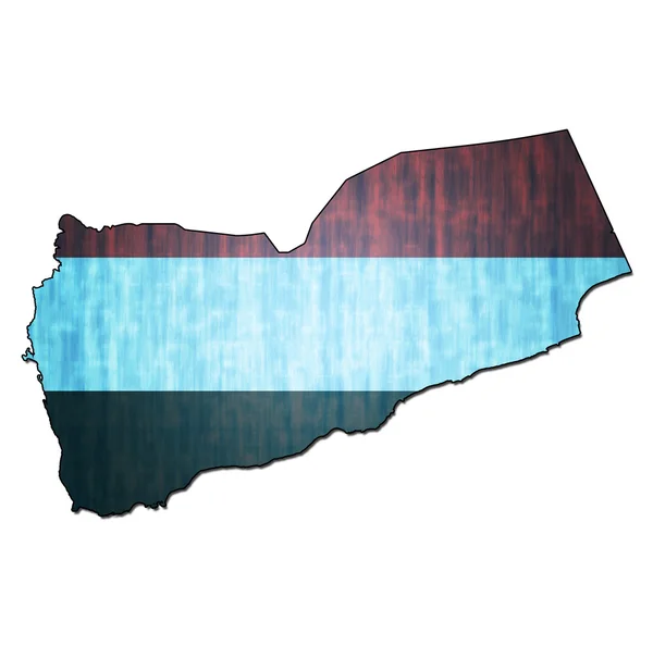 Yemen territory with flag — Stock Photo, Image