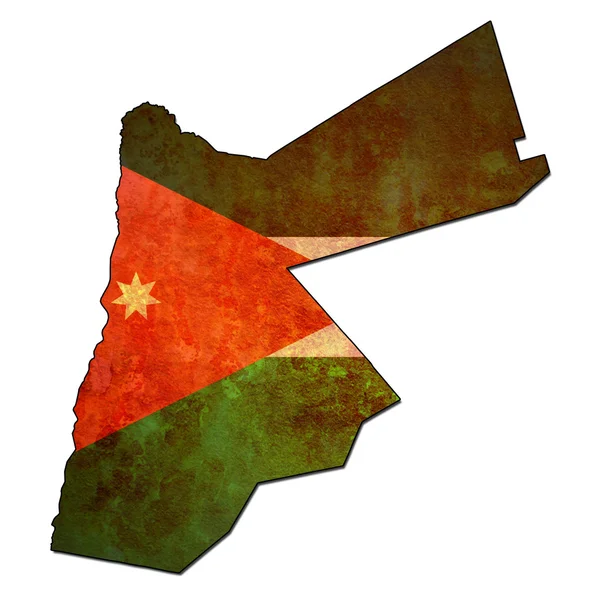 Jordanienterritoriet med flagga — Stockfoto