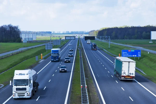 Polish A4 motorway near Gliwice — Stock Photo, Image