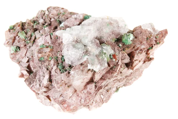 Conichalcite、白い背景で隔離の鉱物の結晶 — ストック写真