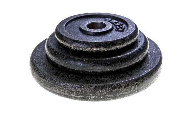 Siyah çelik dumbbell yük — Stok fotoğraf