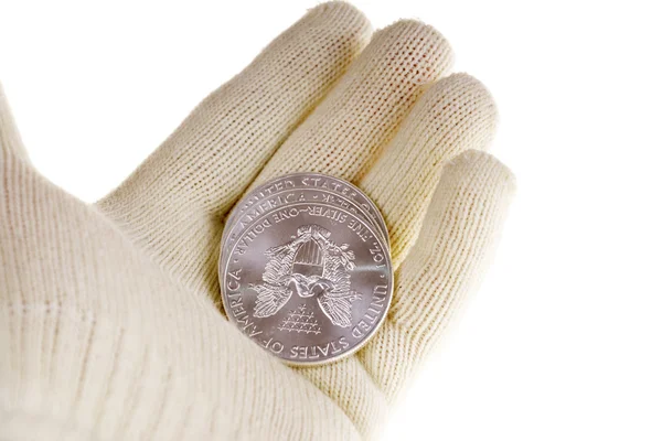 실버 덩어리 동전 투자, 아메리칸이 글 — 스톡 사진