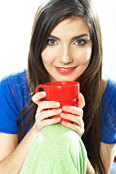 Woman with coffee cup — Stock Photo, Image