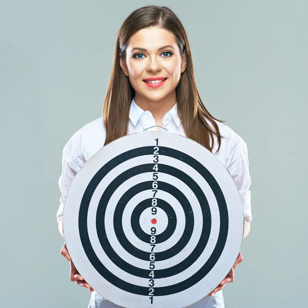 Business woman hold target — Stock Photo, Image