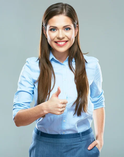 Бізнес-леді показують великий палець вгору — стокове фото
