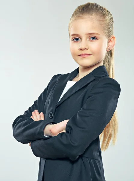 Kind Mädchen gekleidet Business-Anzug — Stockfoto