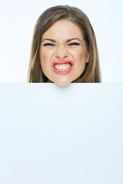 Cara de mujer con tabla — Foto de Stock