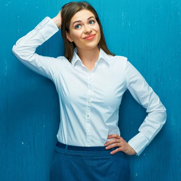 Thinking business woman — Stock Photo, Image