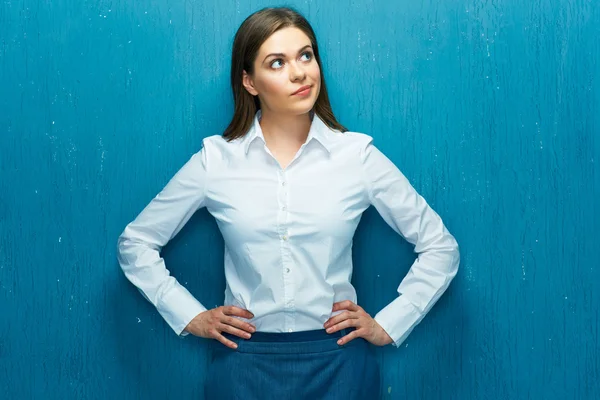 Thinking business woman — Stock Photo, Image