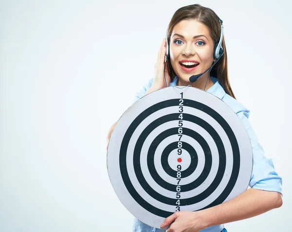 Ondersteuning operator met een doel — Stockfoto