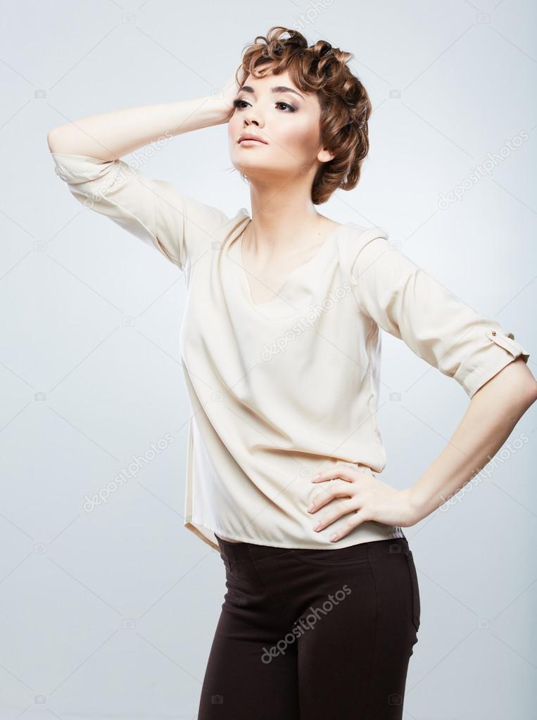 Woman fashion style portrait.