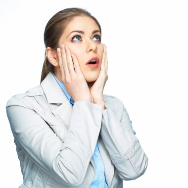 Kadın baş ağrısı portre