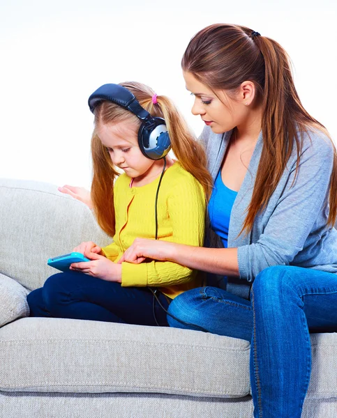 Mother with child learning home work — Stock Photo, Image