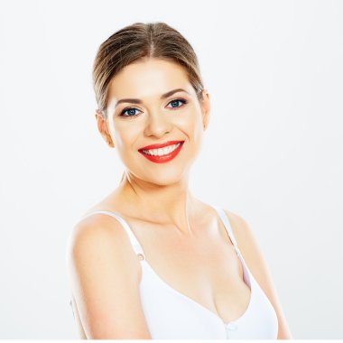 Dişlek gülümseme ile çekici kız