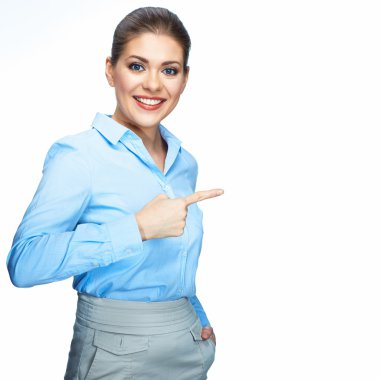 İş kadını işaret parmağı