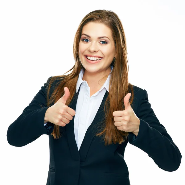 Businesswoman showing thumbs up — Stock Photo, Image