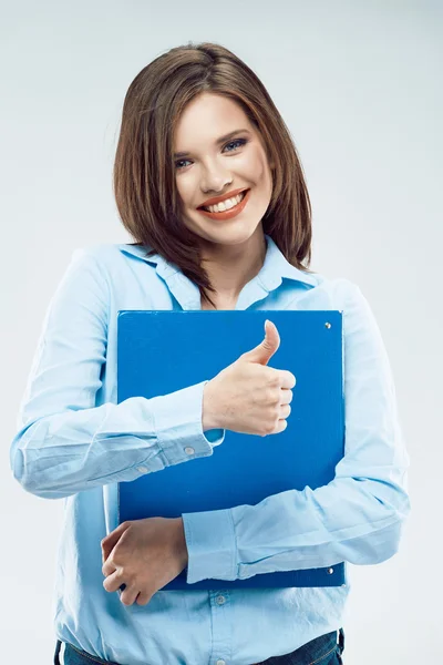 Geschäftsfrau hält Papiermappe in der Hand — Stockfoto