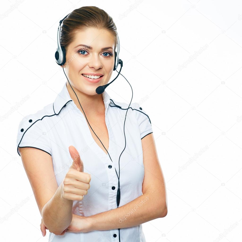 Woman call center operator