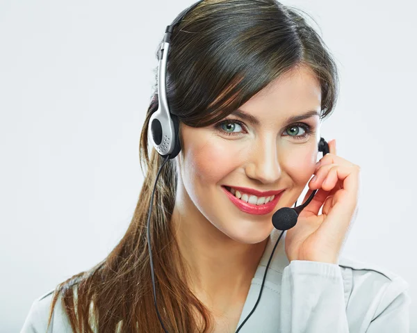 Callcenter glimlachend exploitant — Stockfoto