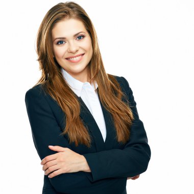 Elleri bağlı bir iş kadını.