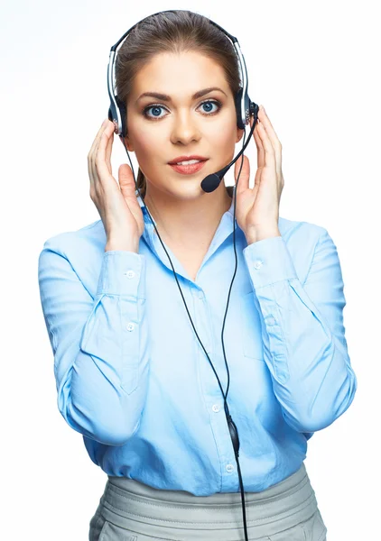 Operador de call center sorridente — Fotografia de Stock