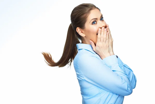 Zakenvrouw met positieve emotie — Stockfoto