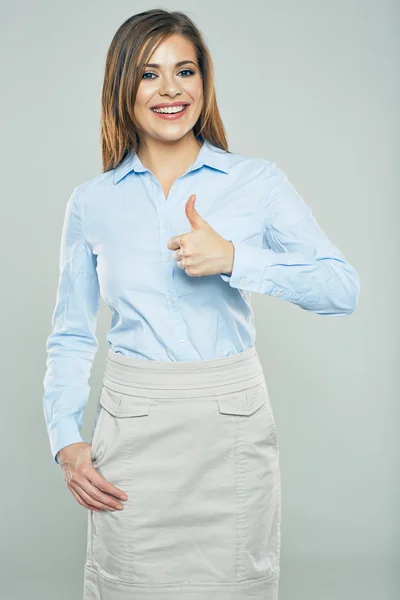 Businesswoman shows thumb up — Stock Photo, Image