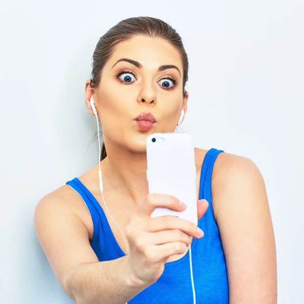 Žena užívající selfie — Stock fotografie