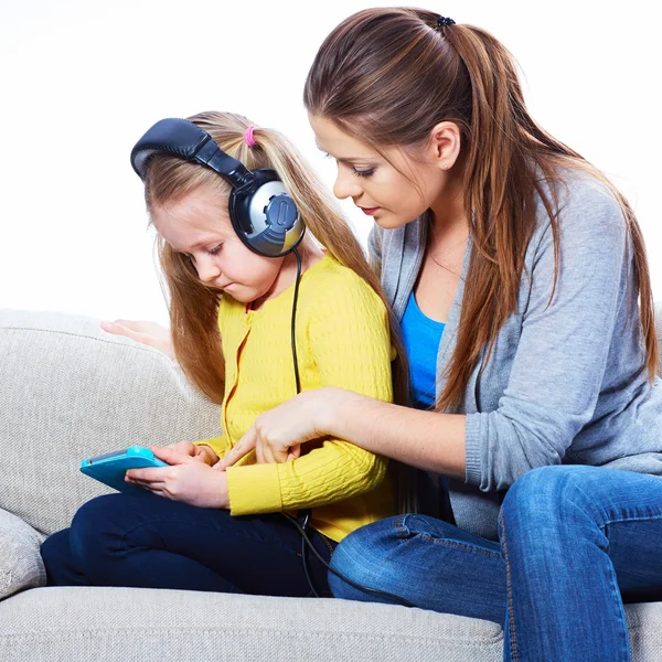 Mother with child learning homework — Stock Photo, Image