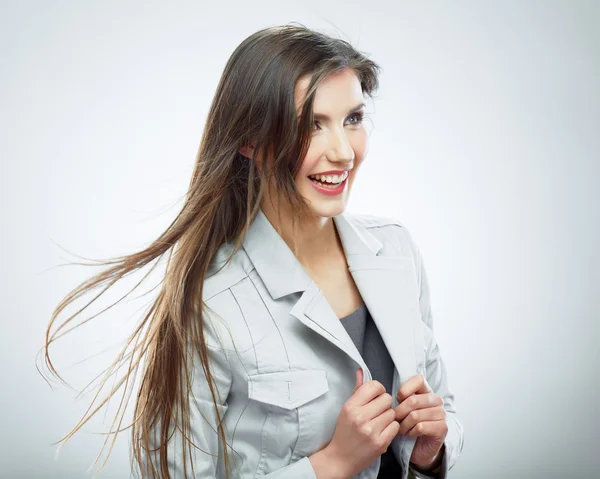 Empresária com cabelo em movimento — Fotografia de Stock