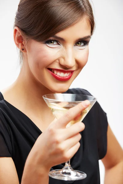 Woman drinks wine — Stock Photo, Image