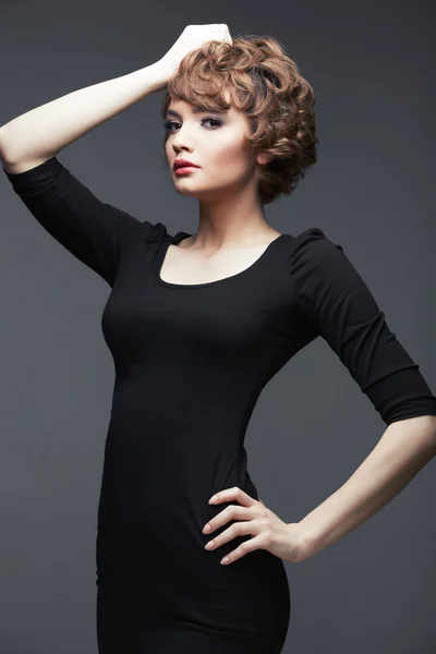 Model in black dress — Stock Photo, Image