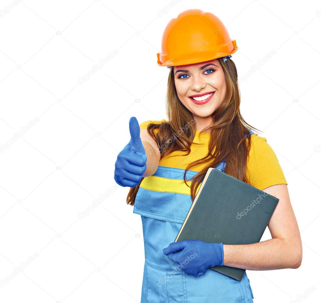 Engineer holds business folder