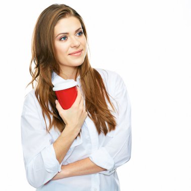 İşkadını kahve molası sırasında