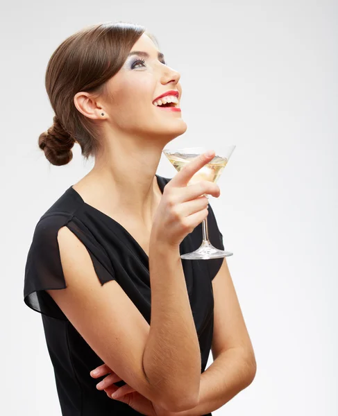 Kadın içki şarap — Stok fotoğraf