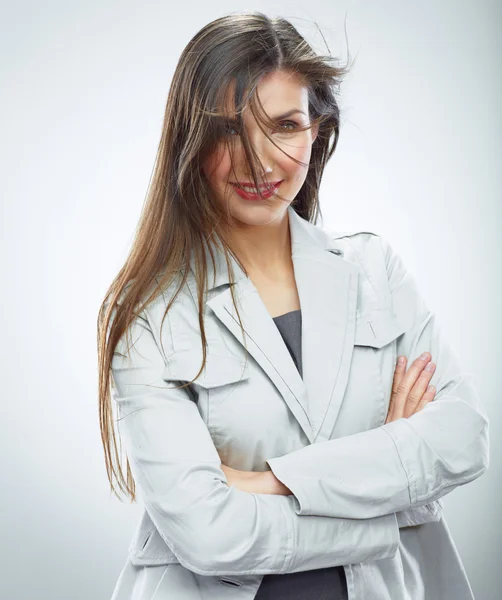 Businesswoman with hair in motion — Stock Photo, Image