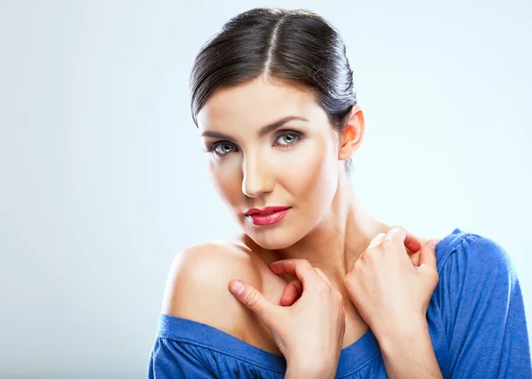 Woman with naked shoulder — Stock Photo, Image