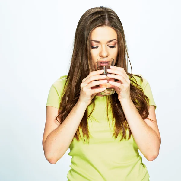 Woman with water glass — Stock Photo, Image