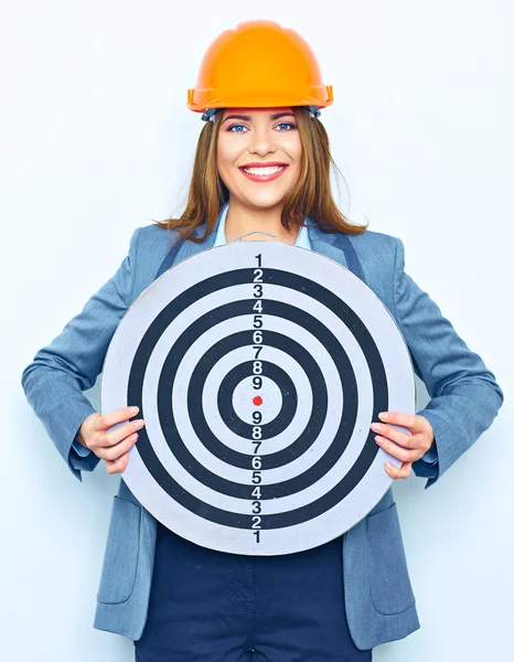 Architect holds target — Stock Photo, Image