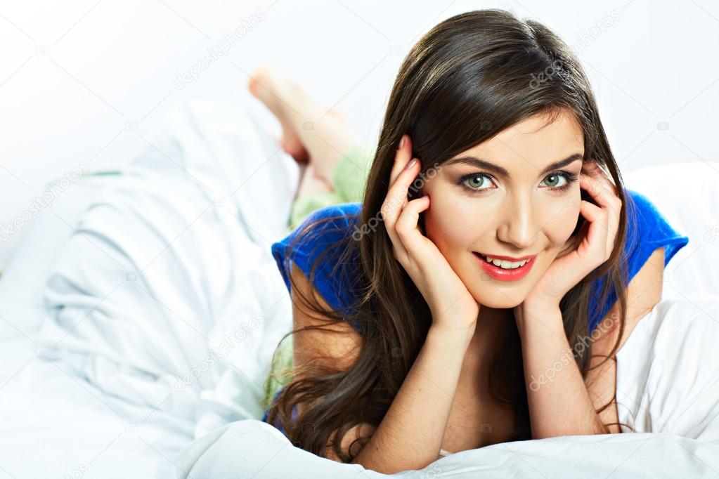 Woman resting in bed