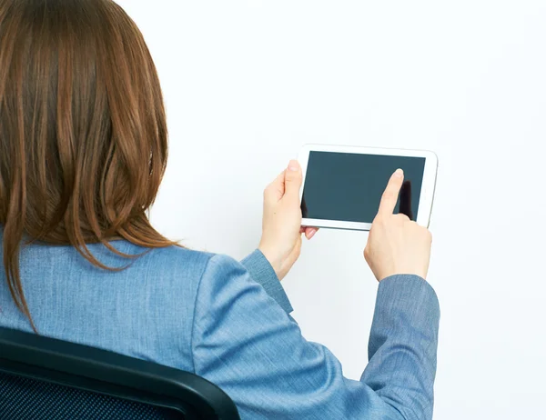 Businesswoman working with tablet — Stock Photo, Image