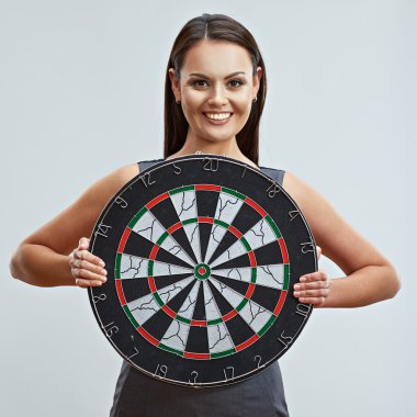 İş kadını Dart hedef tutan