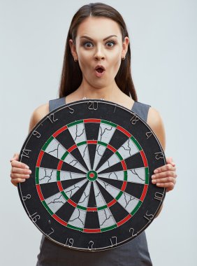 İş kadını Dart hedef tutan